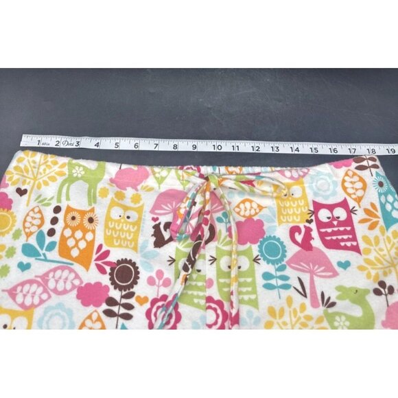 THE CAT'S PAJAMAS Womens Retro Owl Mushroom Rabbit FLANNEL PAJAMA SET Sz M NEW - Picture 15 of 16